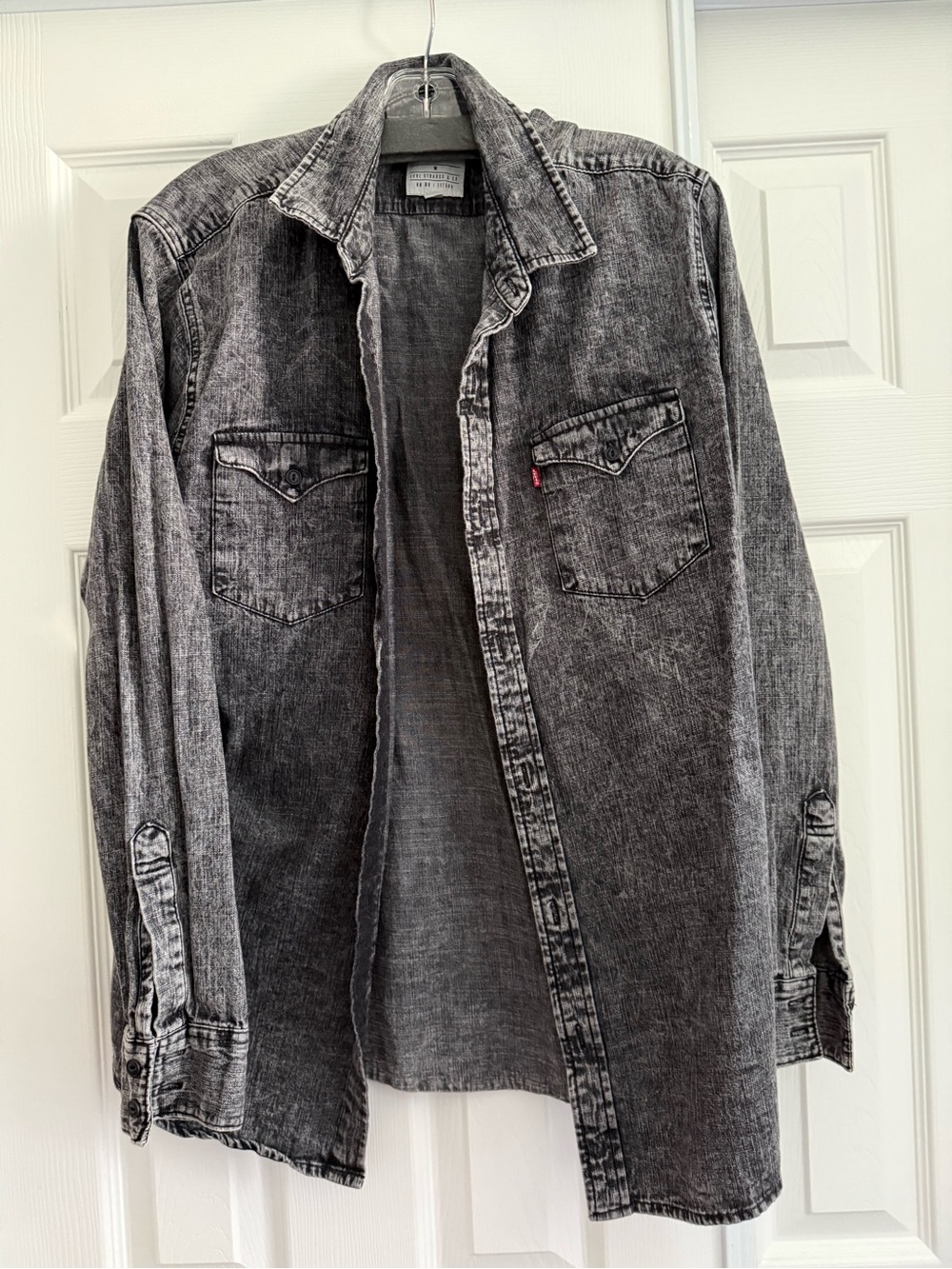 Levi's Black Acid-Wash Denim Shirt Jacket
